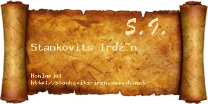 Stankovits Irén névjegykártya