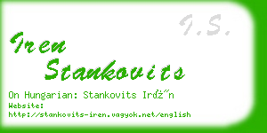 iren stankovits business card